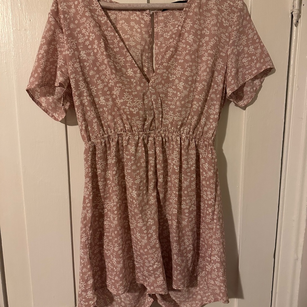 Floral Pink Short Sleeve Romper